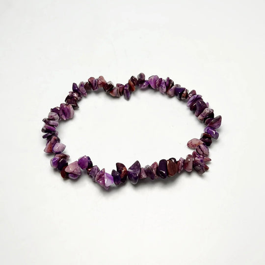 Purple Crazy Lace Agate Chip Beaded Bracelet - Rocks and Gems Canada