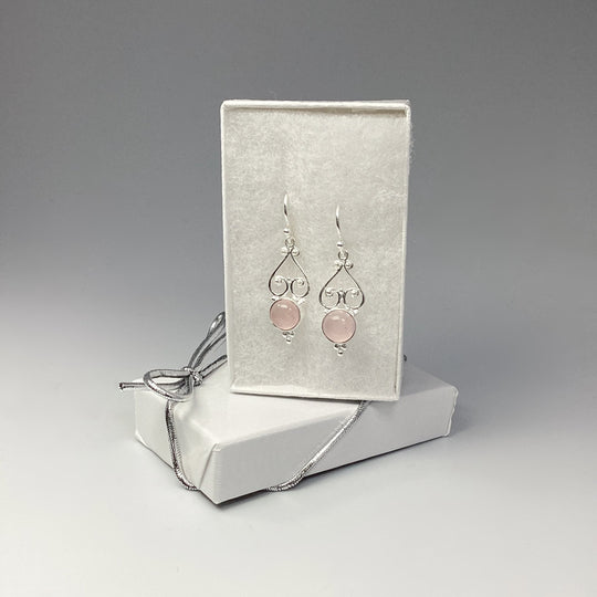 Rose Quartz Dangle Earrings - Rocks and Gems Canada