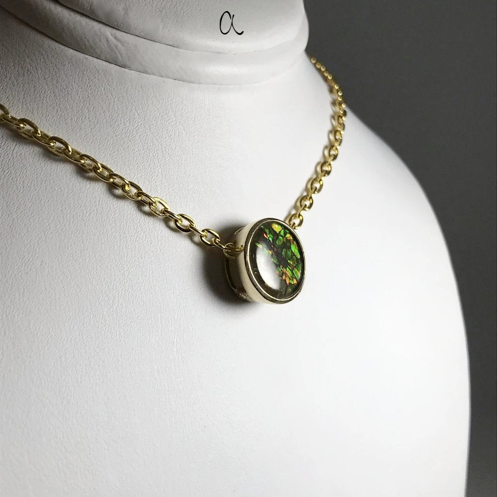 Alberta Ammolite 14K Gold Pendant - Rocks and Gems Canada