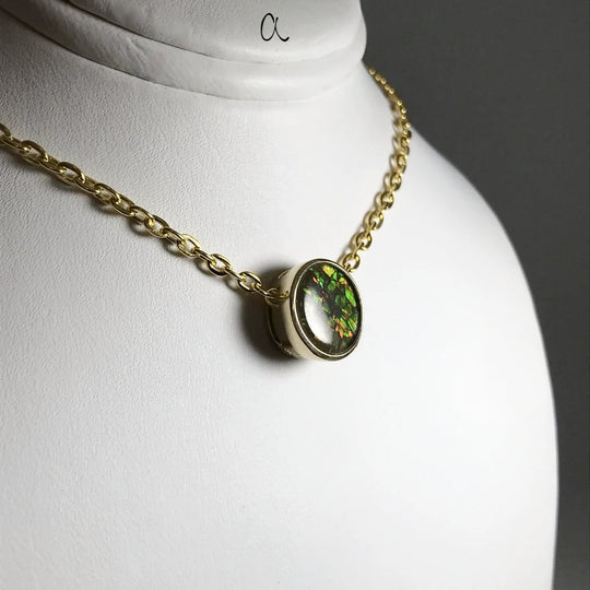 Alberta Ammolite 14K Gold Pendant - Rocks and Gems Canada