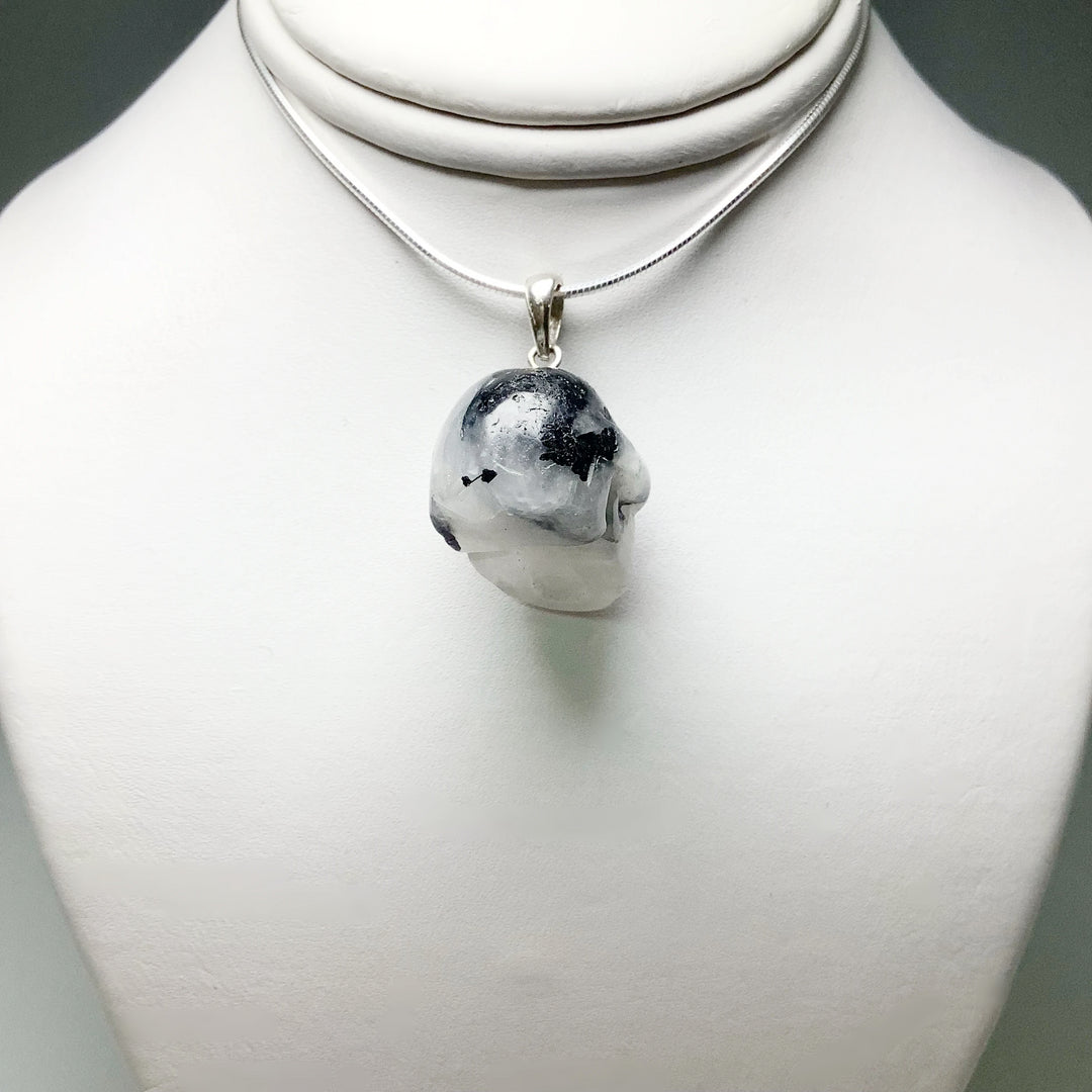 Tourmalated Quartz Skull Pendant - Rocks and Gems Canada