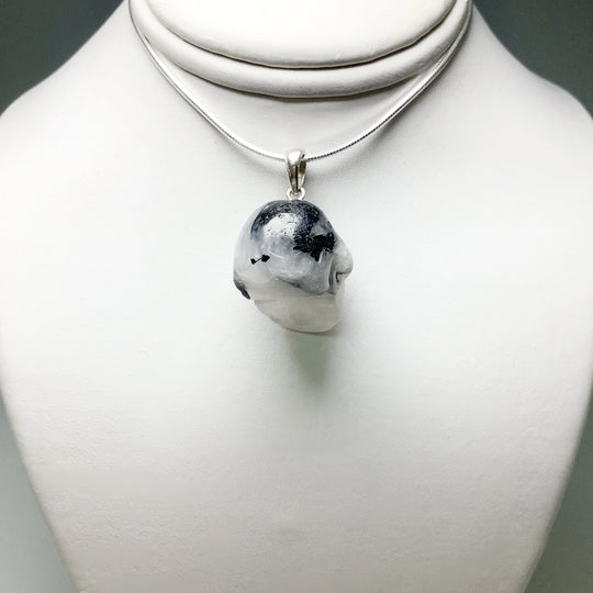 Tourmalated Quartz Skull Pendant - Rocks and Gems Canada