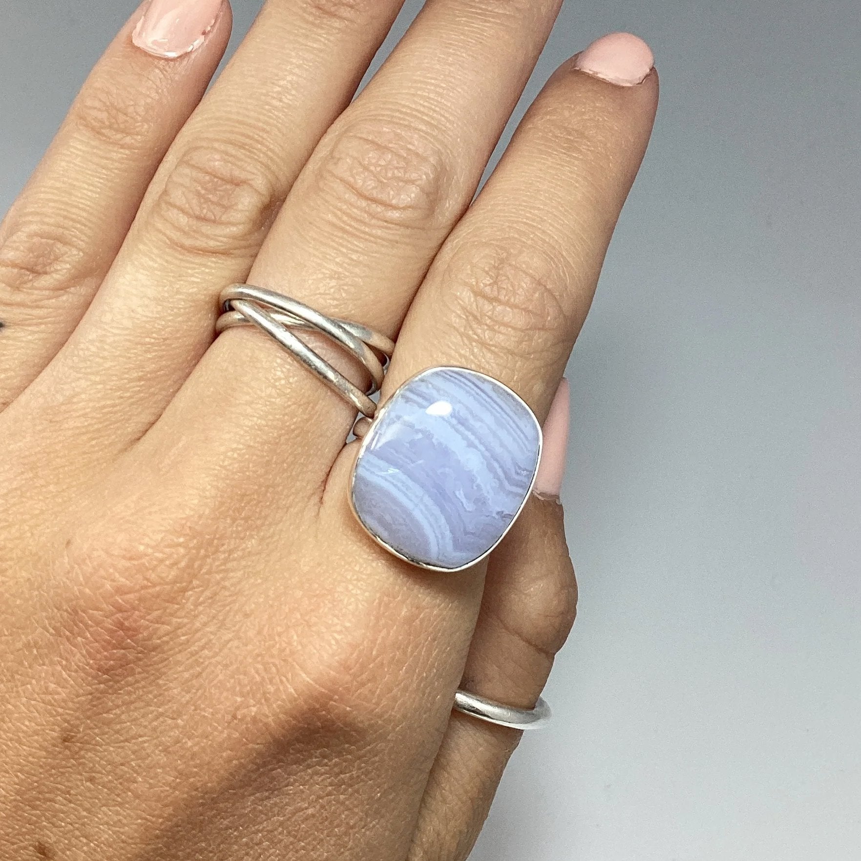 Blue Lace Agate Ring - Rocks and Gems Canada