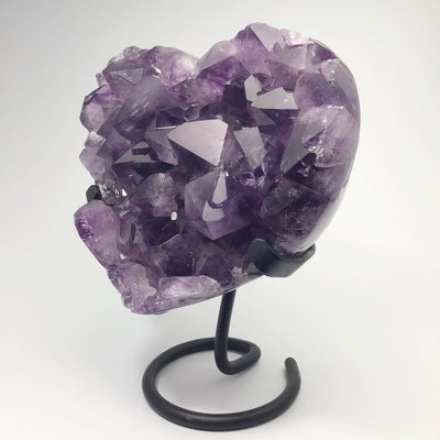 Amethyst Druze Cluster Heart On Stand