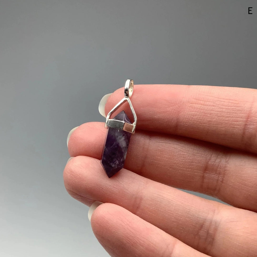 Chevron Amethyst Double Terminated Point Pendant - Rocks and Gems Canada
