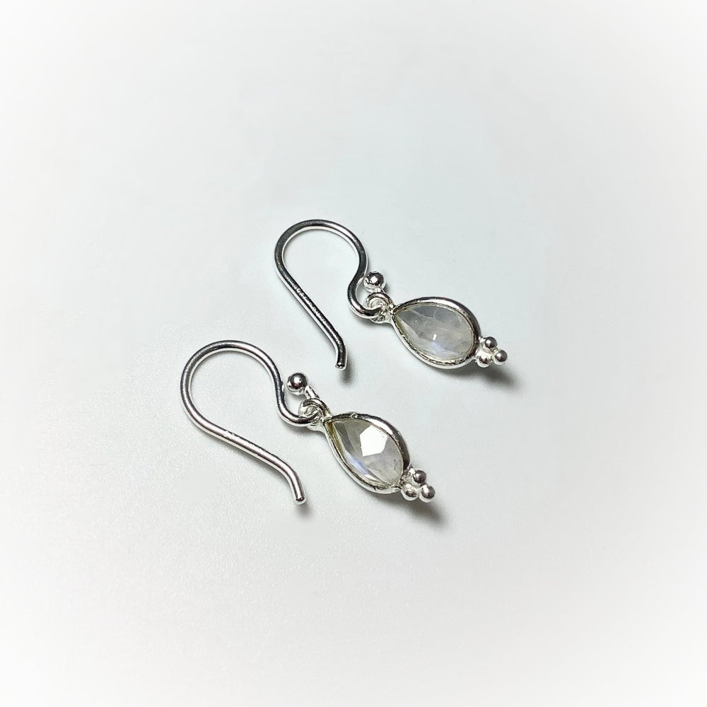 Rainbow Moonstone Dangle Earrings - Rocks and Gems Canada