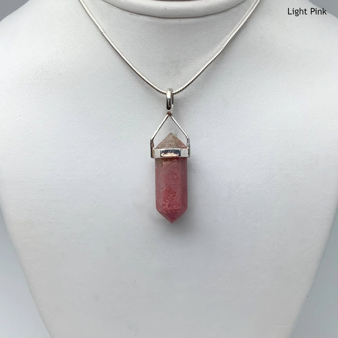 Rhodonite Double Terminated Point Pendant - Rocks and Gems Canada