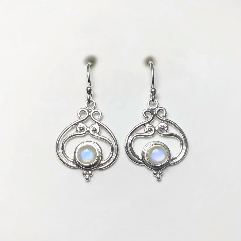 Rainbow Moonstone Dangle Earrings - Rocks and Gems Canada
