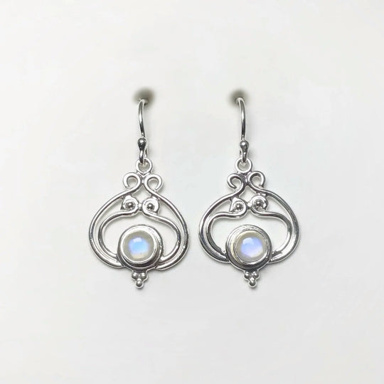 Rainbow Moonstone Dangle Earrings - Rocks and Gems Canada