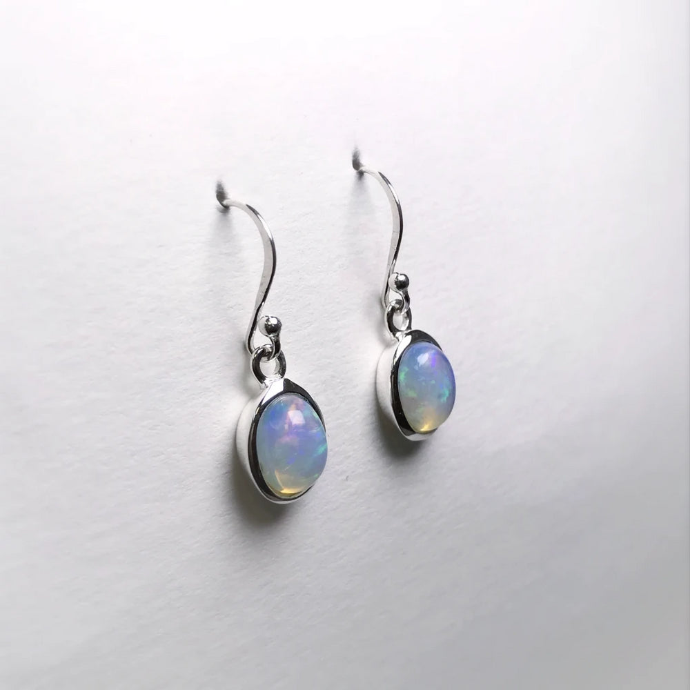 Ethiopian Fire Opal Dangle Earrings - Rocks and Gems Canada