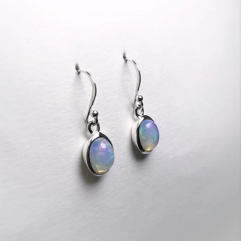 Ethiopian Fire Opal Dangle Earrings - Rocks and Gems Canada