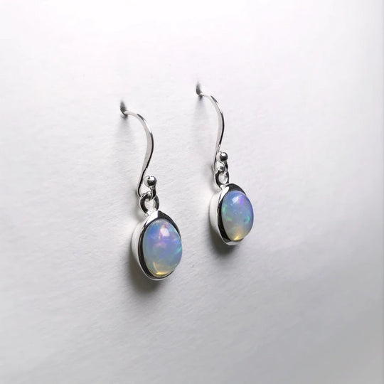 Ethiopian Fire Opal Dangle Earrings - Rocks and Gems Canada