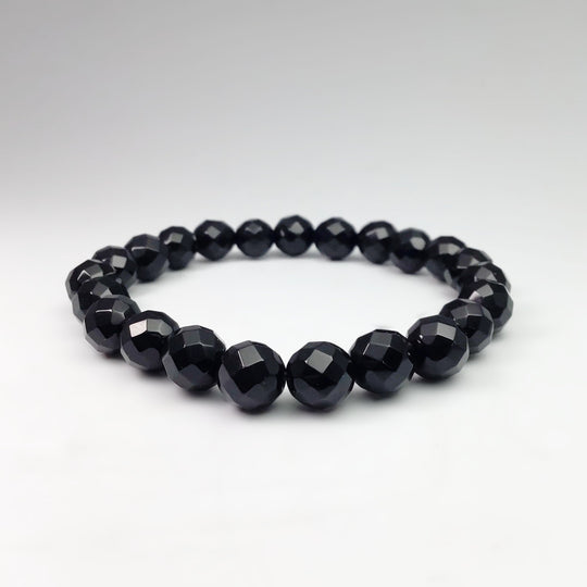 Black Onyx Faceted Beaded Bracelet - Rocks and Gems Canada