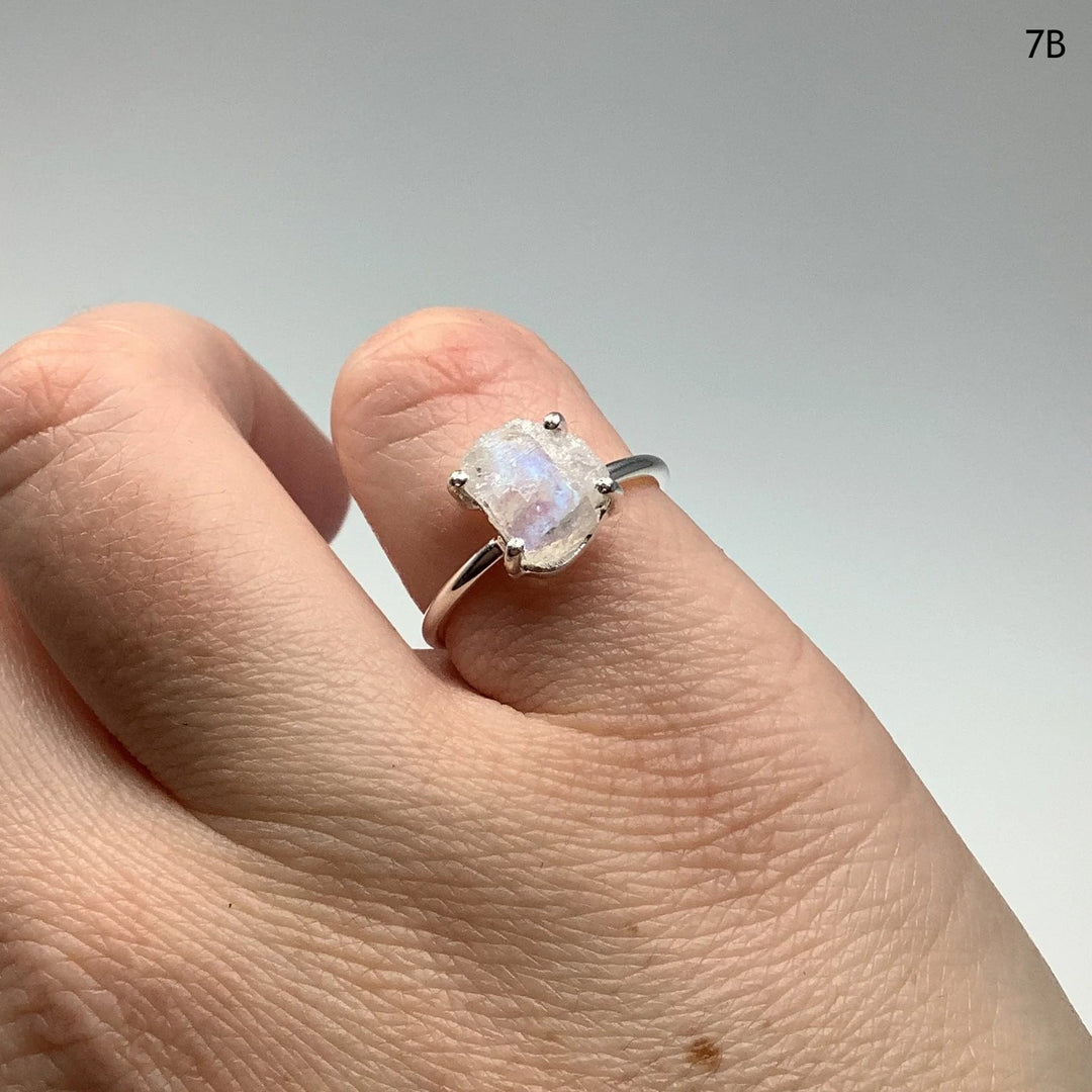 Raw Rainbow Moonstone Ring - Rocks and Gems Canada