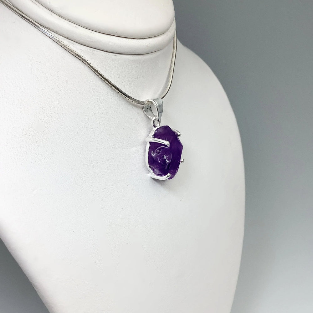 Raw Amethyst Pendant - Rocks and Gems Canada