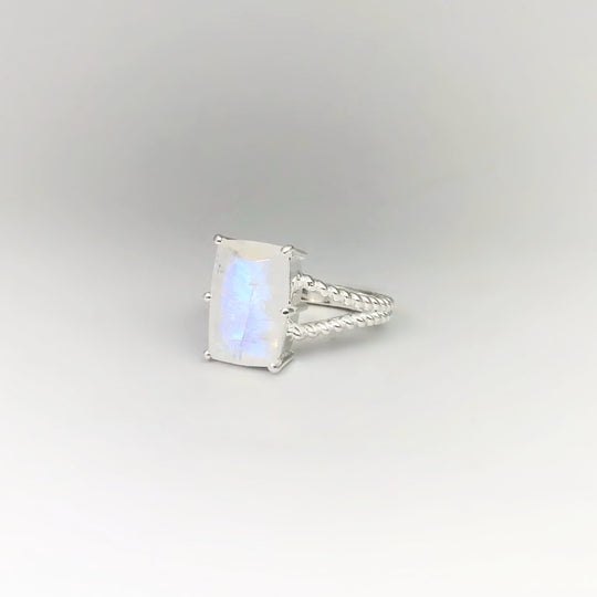 Rainbow Moonstone Ring - Rocks and Gems Canada