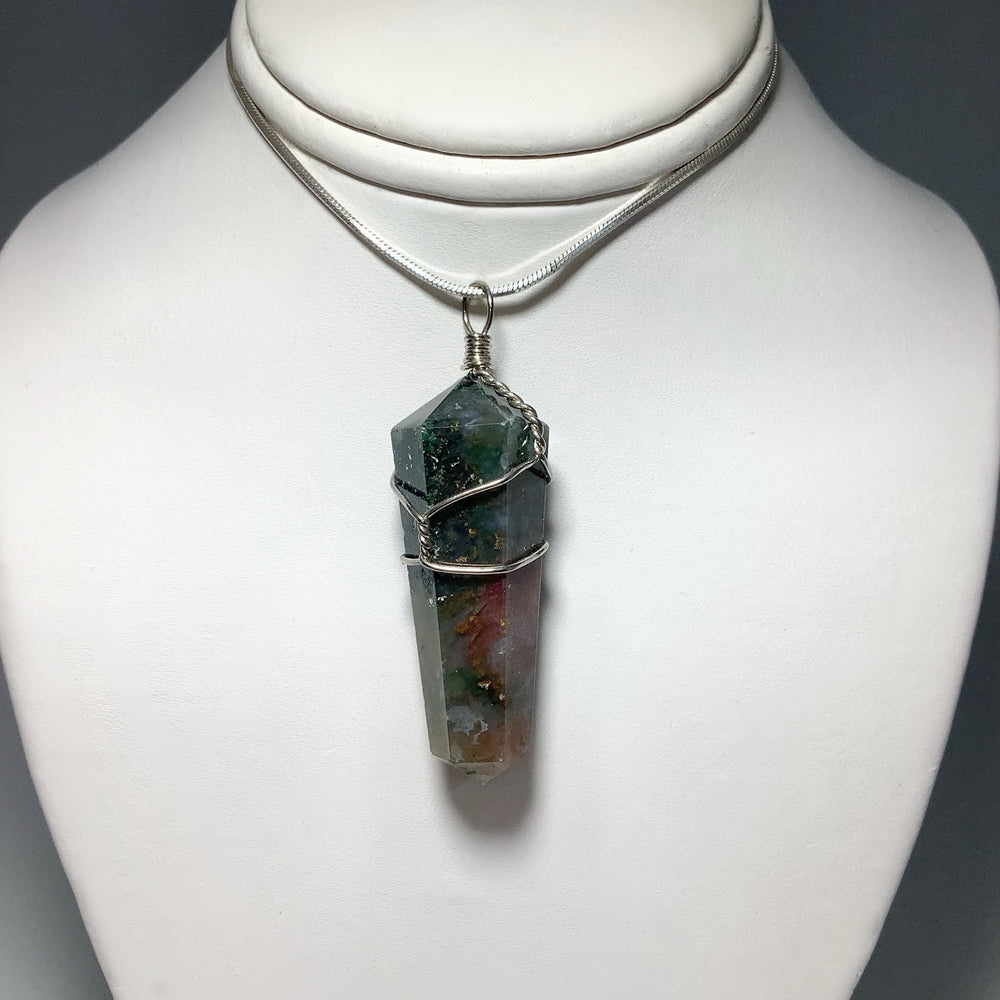 Wire Wrapped Indian Agate Pendant - Rocks and Gems Canada