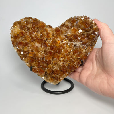 Citrine Druze Cluster Heart On Stand