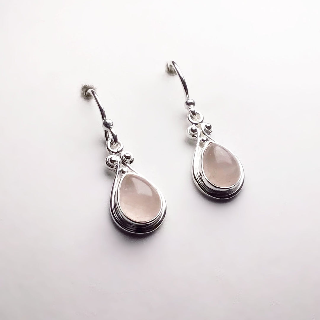 Rose Quartz Dangle Earrings - Rocks and Gems Canada