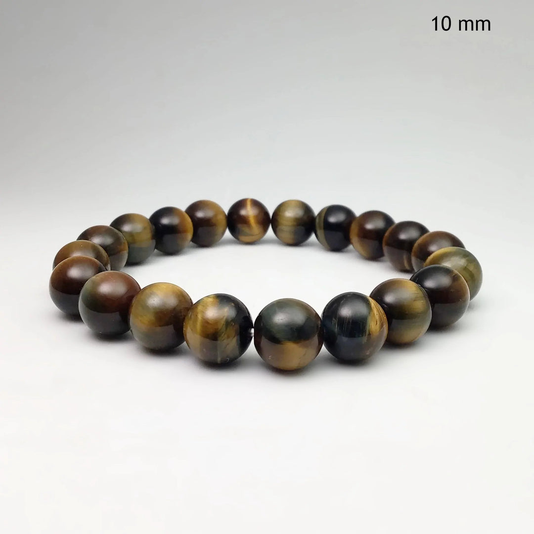 Blue Gold Tiger Eye Beaded Bracelet - Rocks and Gems Canada