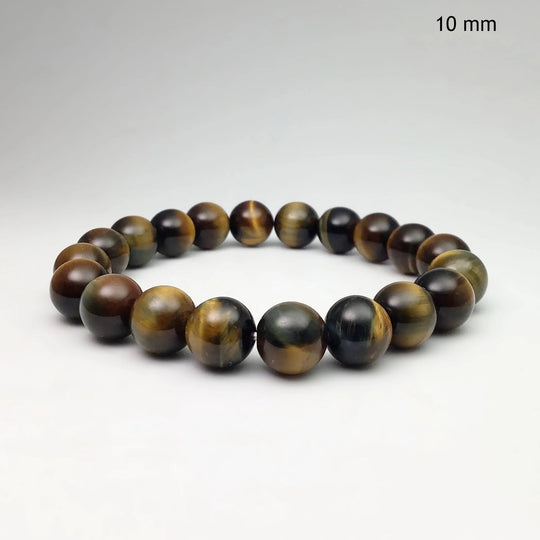 Blue Gold Tiger Eye Beaded Bracelet - Rocks and Gems Canada