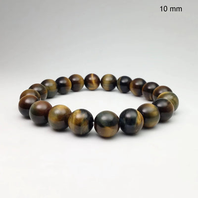 Blue Gold Tiger Eye Beaded Bracelet