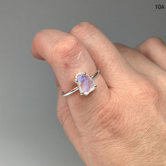 Raw Rainbow Moonstone Ring - Rocks and Gems Canada