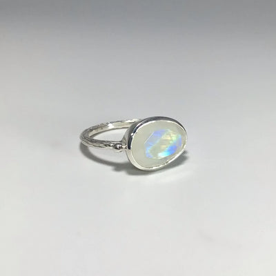 Rainbow Moonstone Ring - Size 9.25