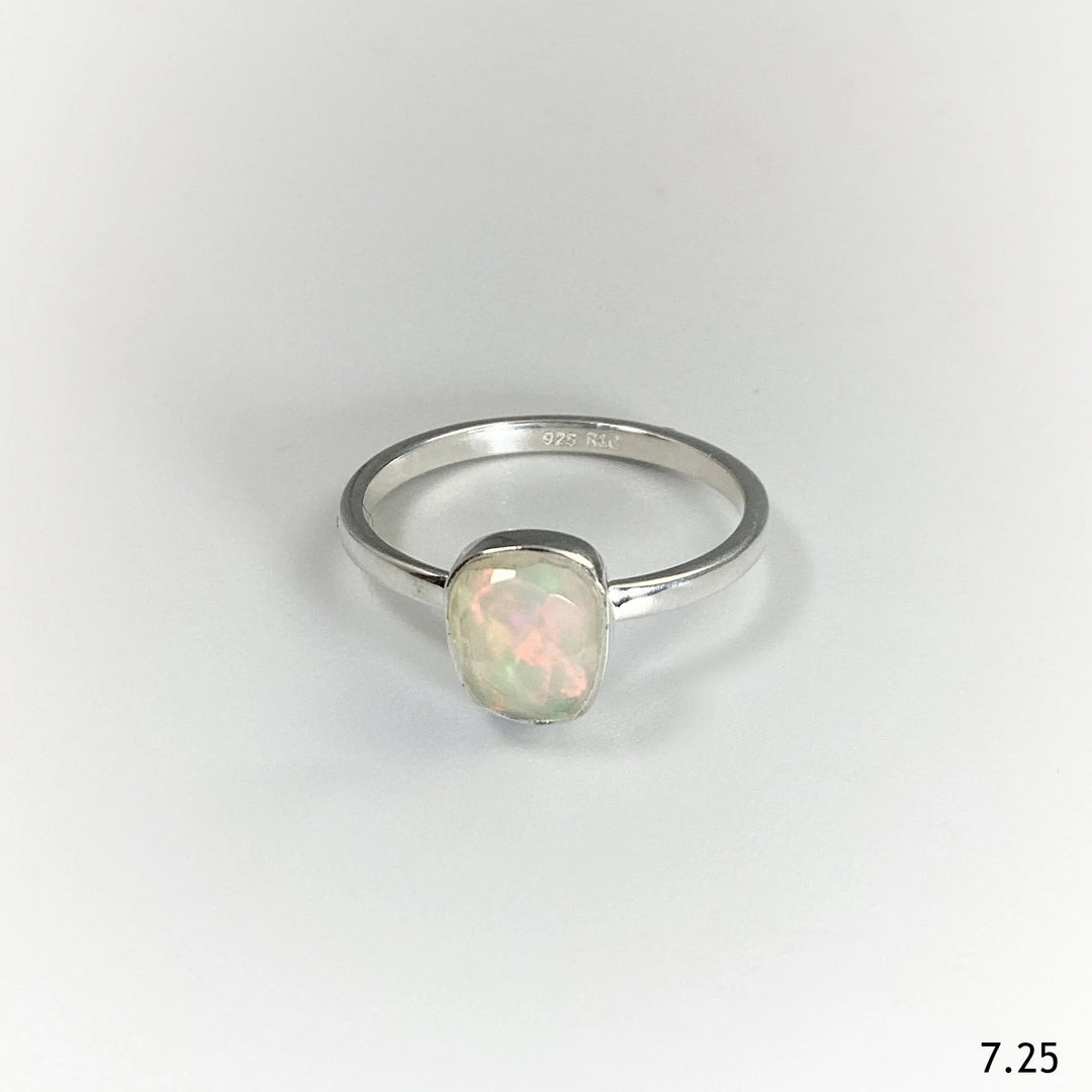 Faceted Ethiopian Fire Opal Ring - Rocks and Gems Canada