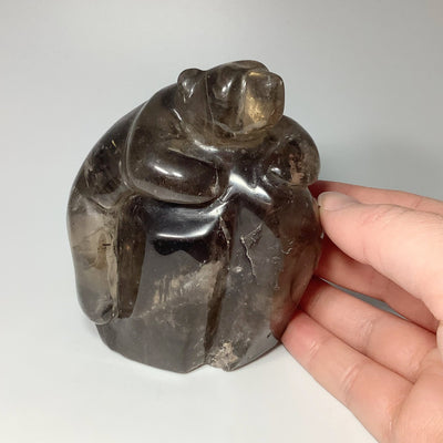 Smoky Quartz Bear Carving