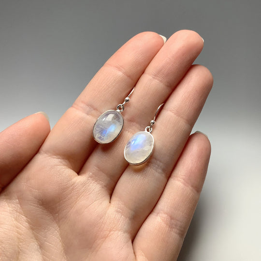 Rainbow Moonstone Dangle Earrings - Rocks and Gems Canada