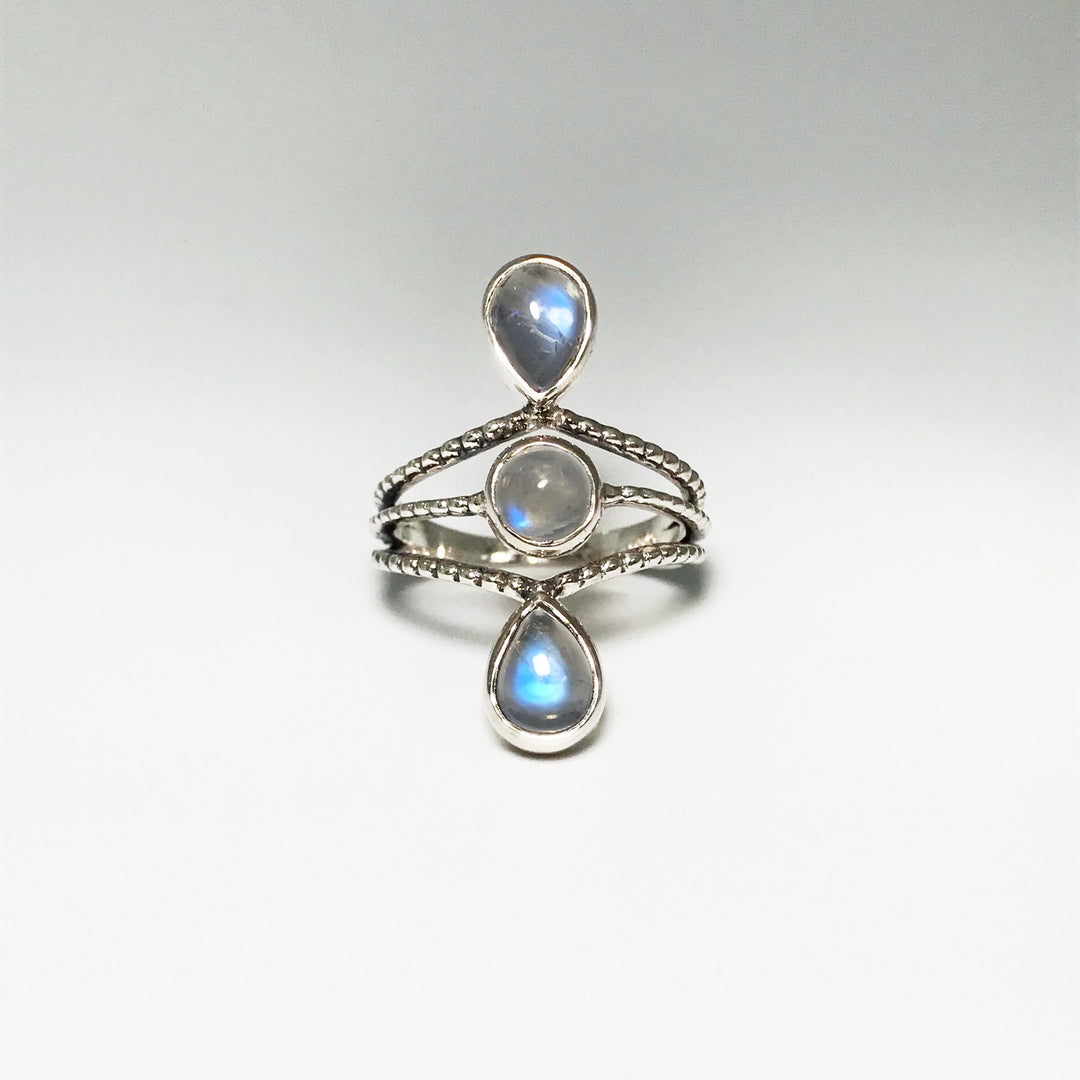 Rainbow Moonstone Ring - Size 9 - Rocks and Gems Canada