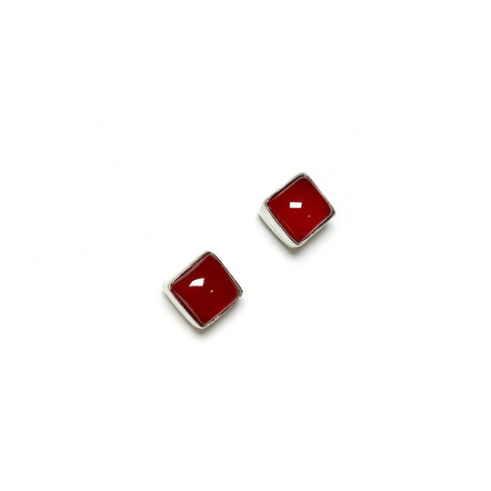 Carnelian Agate Stud Earrings - Rocks and Gems Canada
