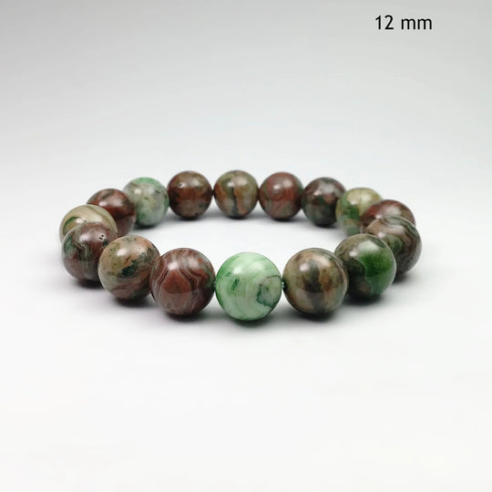 Green Crazy Lace Agate Beaded Bracelet - Rocks and Gems Canada