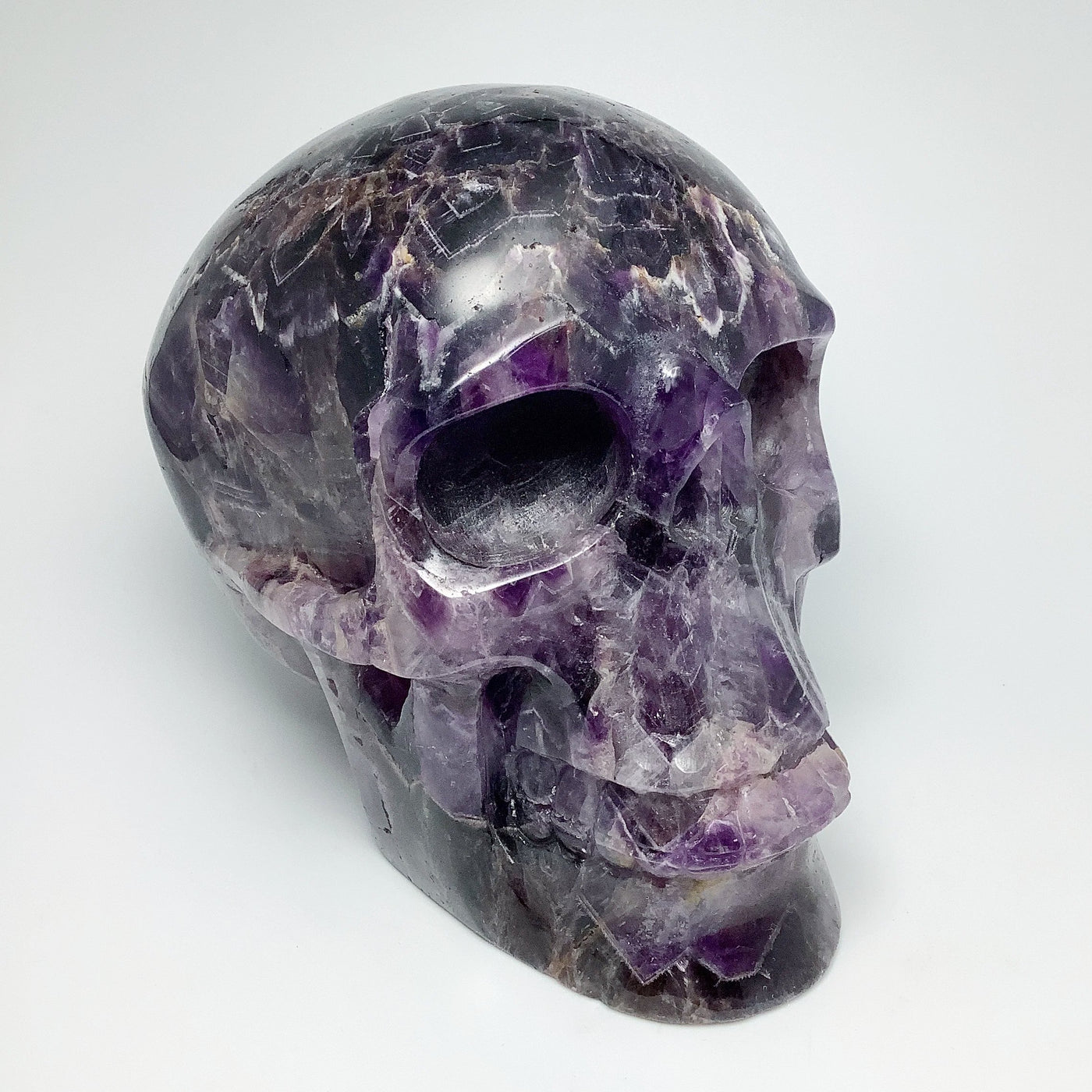Large Chevron Amethyst Crystal Skull