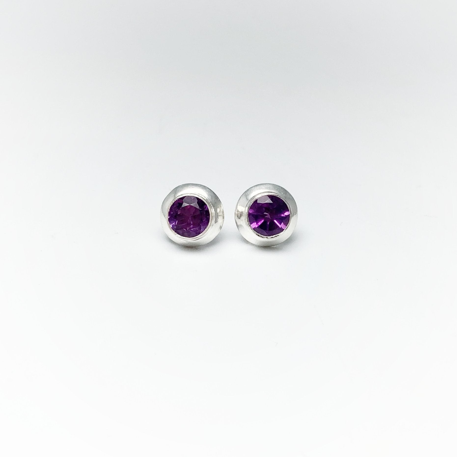 Amethyst Stud Earrings - Rocks and Gems Canada