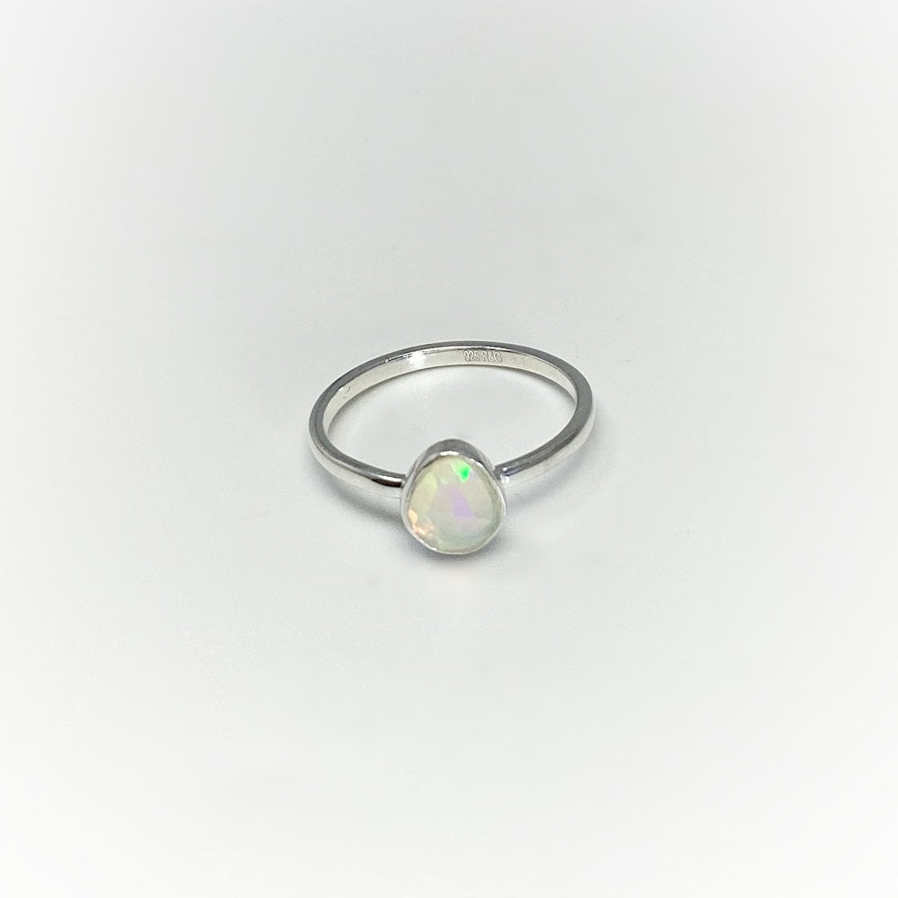 Faceted Ethiopian Fire Opal Ring - Rocks and Gems Canada