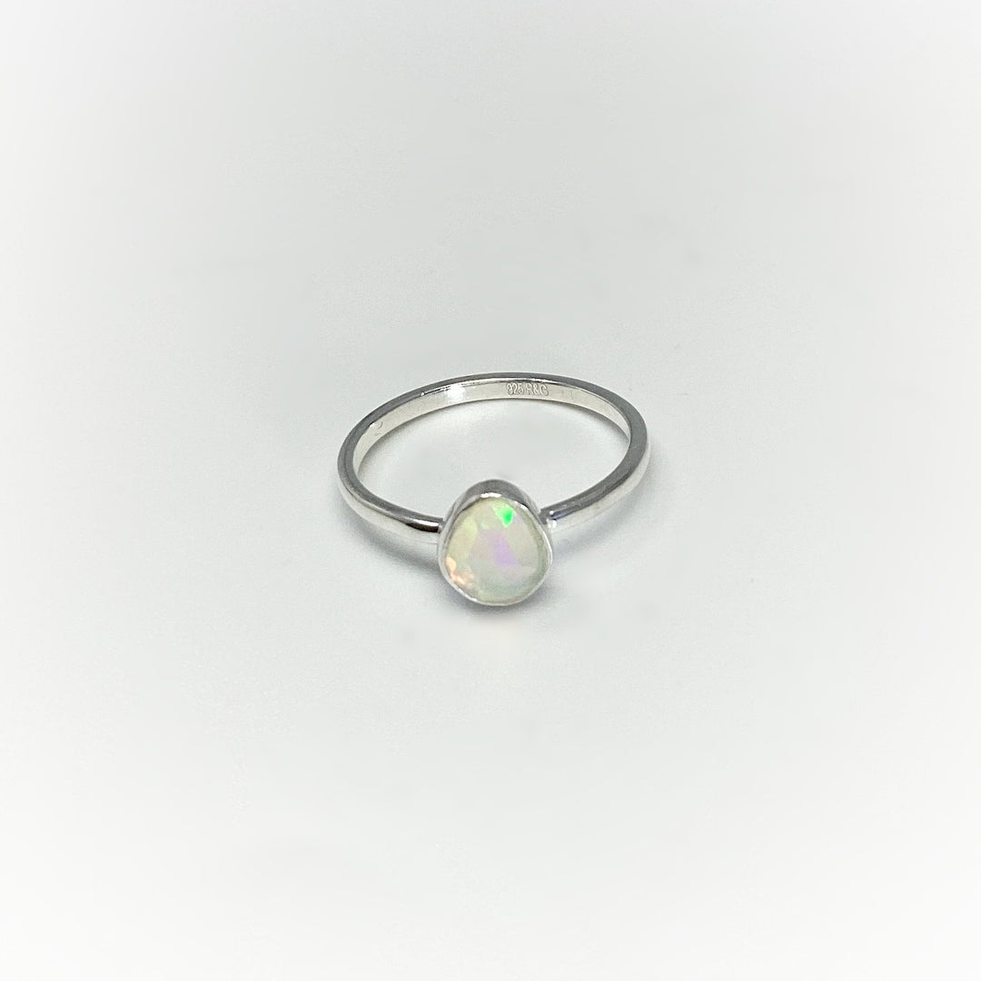 Faceted Ethiopian Fire Opal Ring - Rocks and Gems Canada