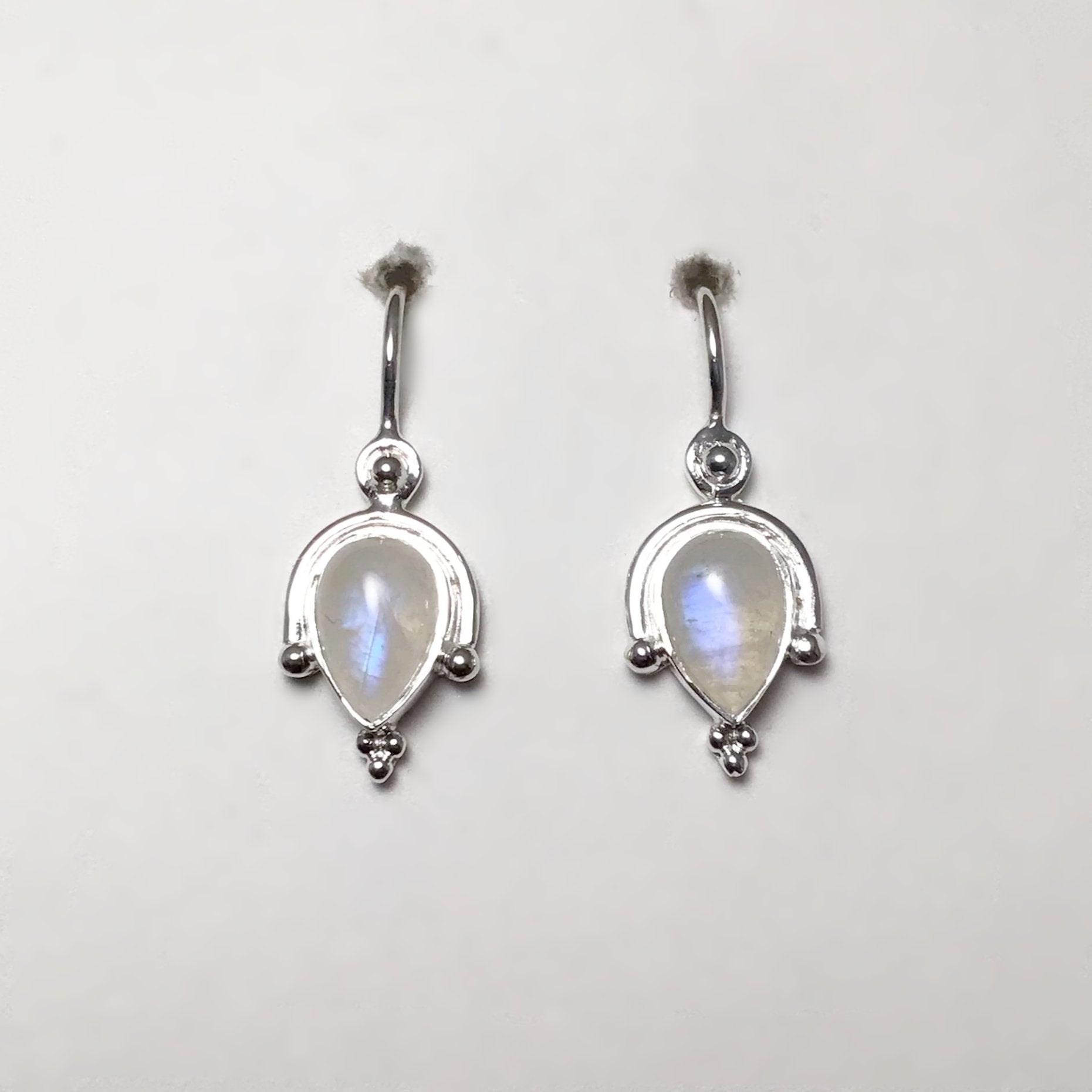 Rainbow Moonstone Dangle Earrings - Rocks and Gems Canada