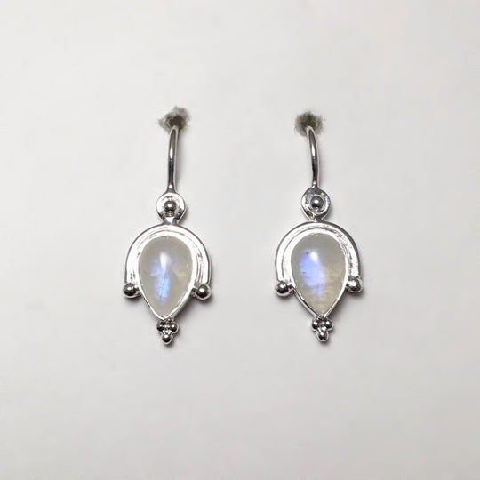 Rainbow Moonstone Dangle Earrings - Rocks and Gems Canada