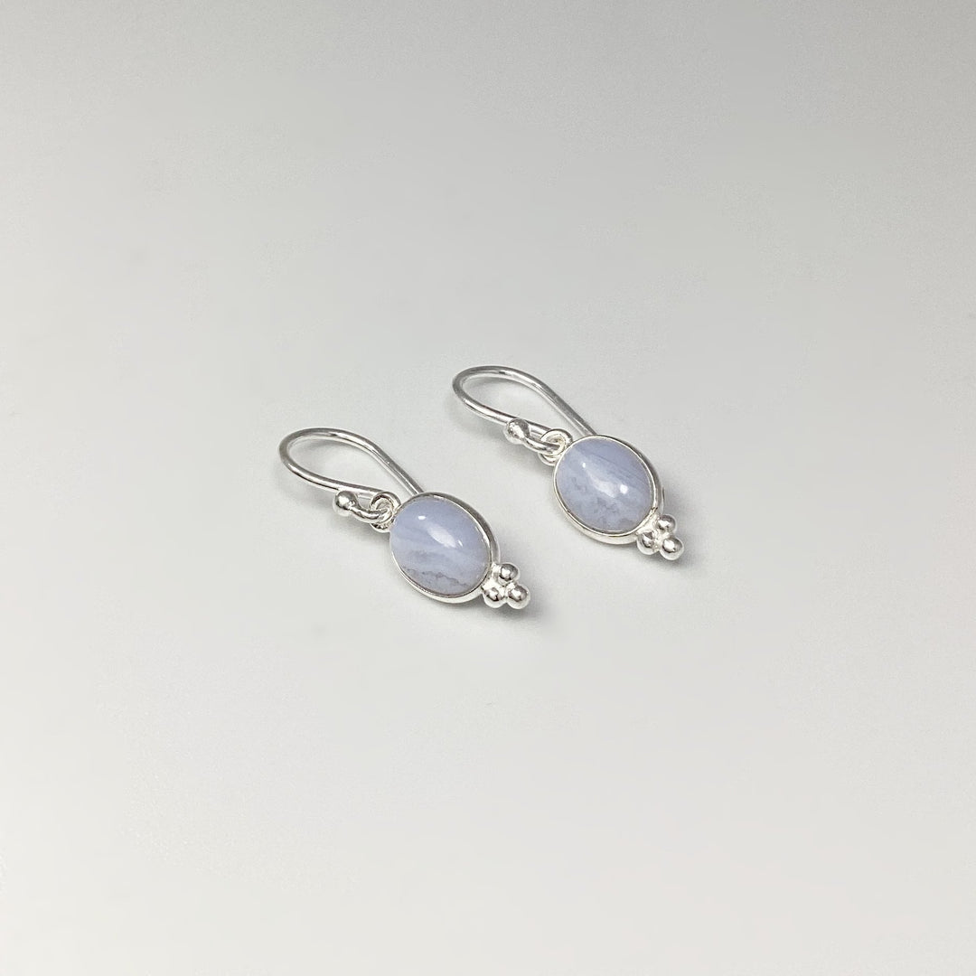 Blue Lace Agate Dangle Earrings - Rocks and Gems Canada