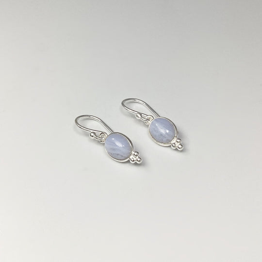 Blue Lace Agate Dangle Earrings - Rocks and Gems Canada