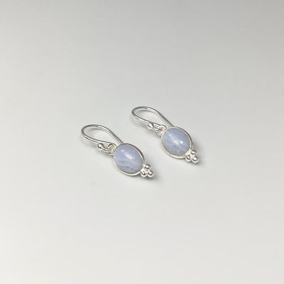 Blue Lace Agate Dangle Earrings
