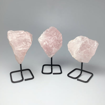 Rough Rose Quartz on Stand at $29 Each