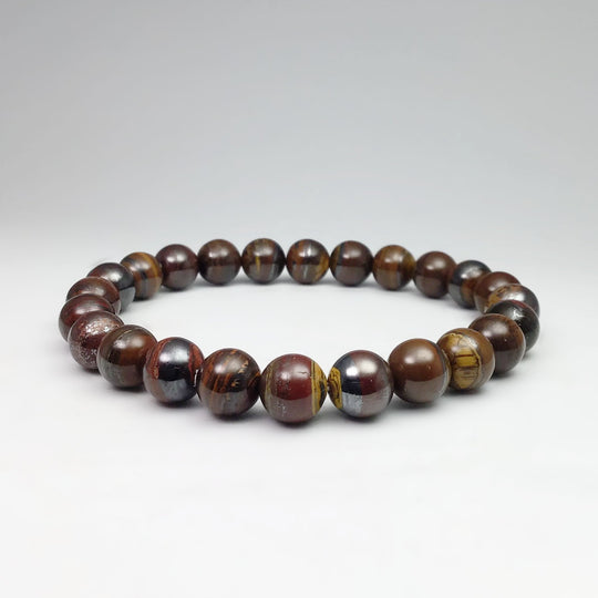 Red Gold Tiger Iron Beaded Bracelet - Rocks and Gems Canada