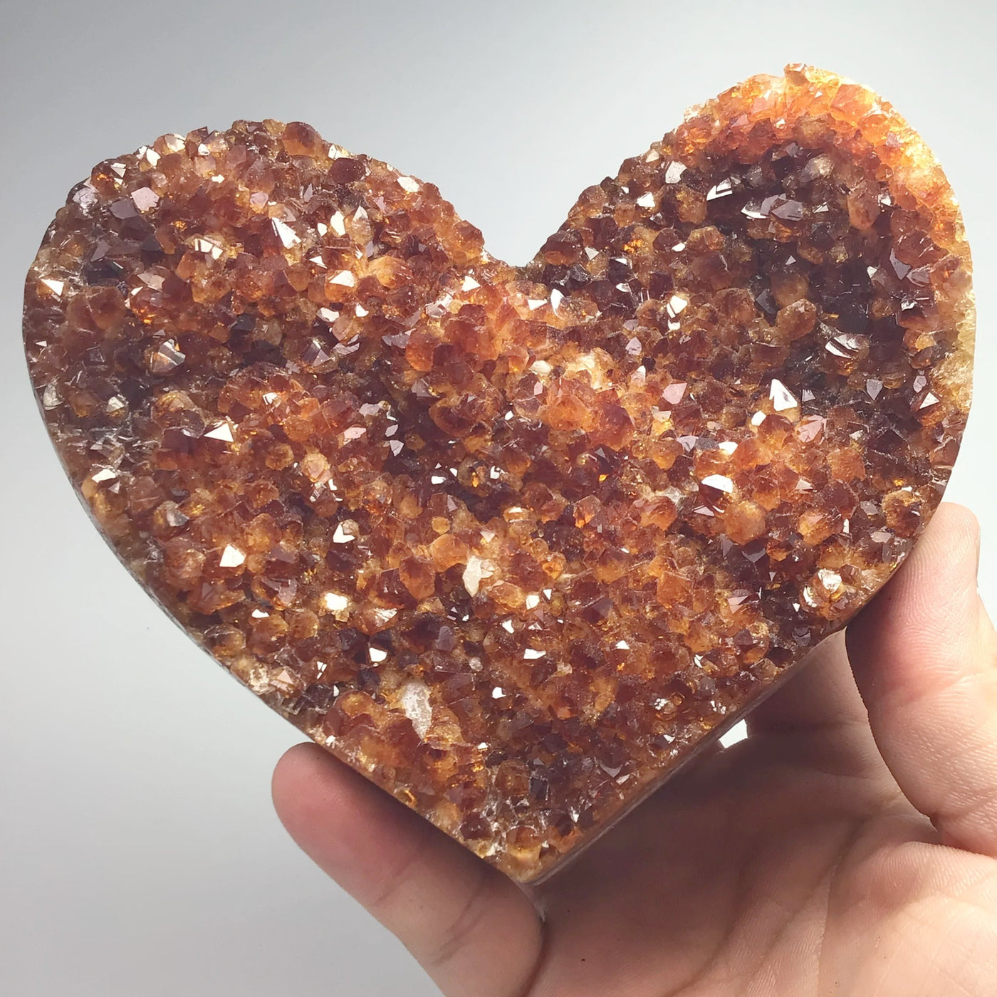 Citrine Druze Cluster Heart On Stand