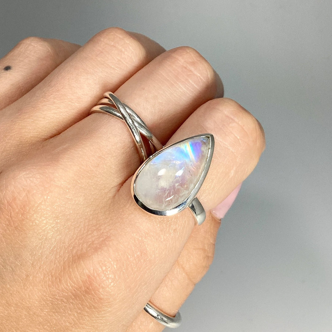 Rainbow Moonstone Ring - Rocks and Gems Canada
