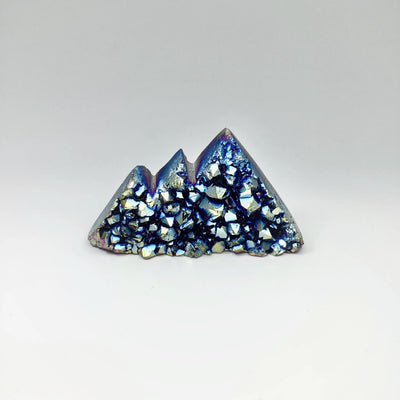 Blue Rainbow Amethyst Druze Cluster Mountain Carving