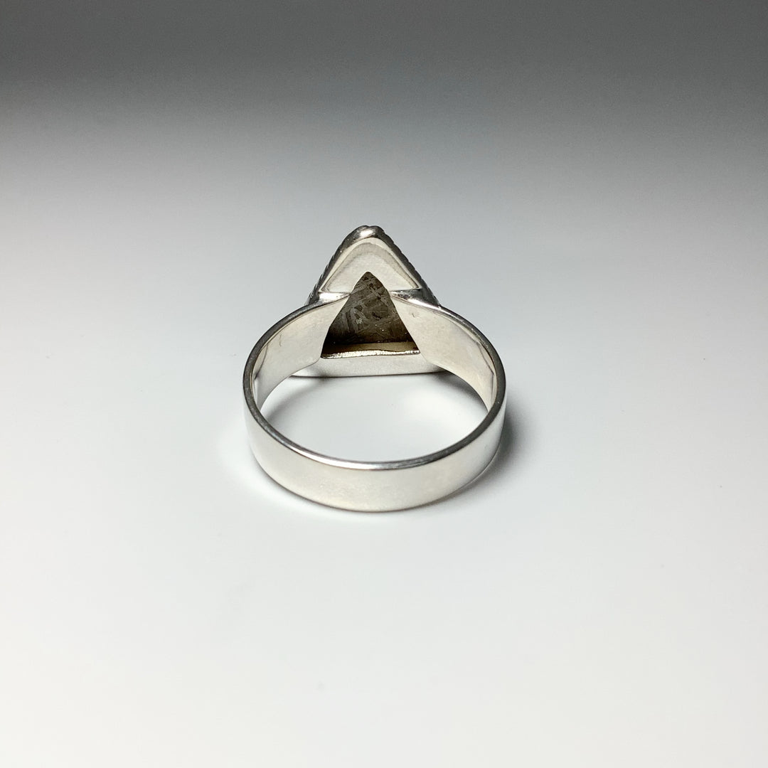 Muonionalusta Meteorite Triangle Setting Ring - Rocks and Gems Canada