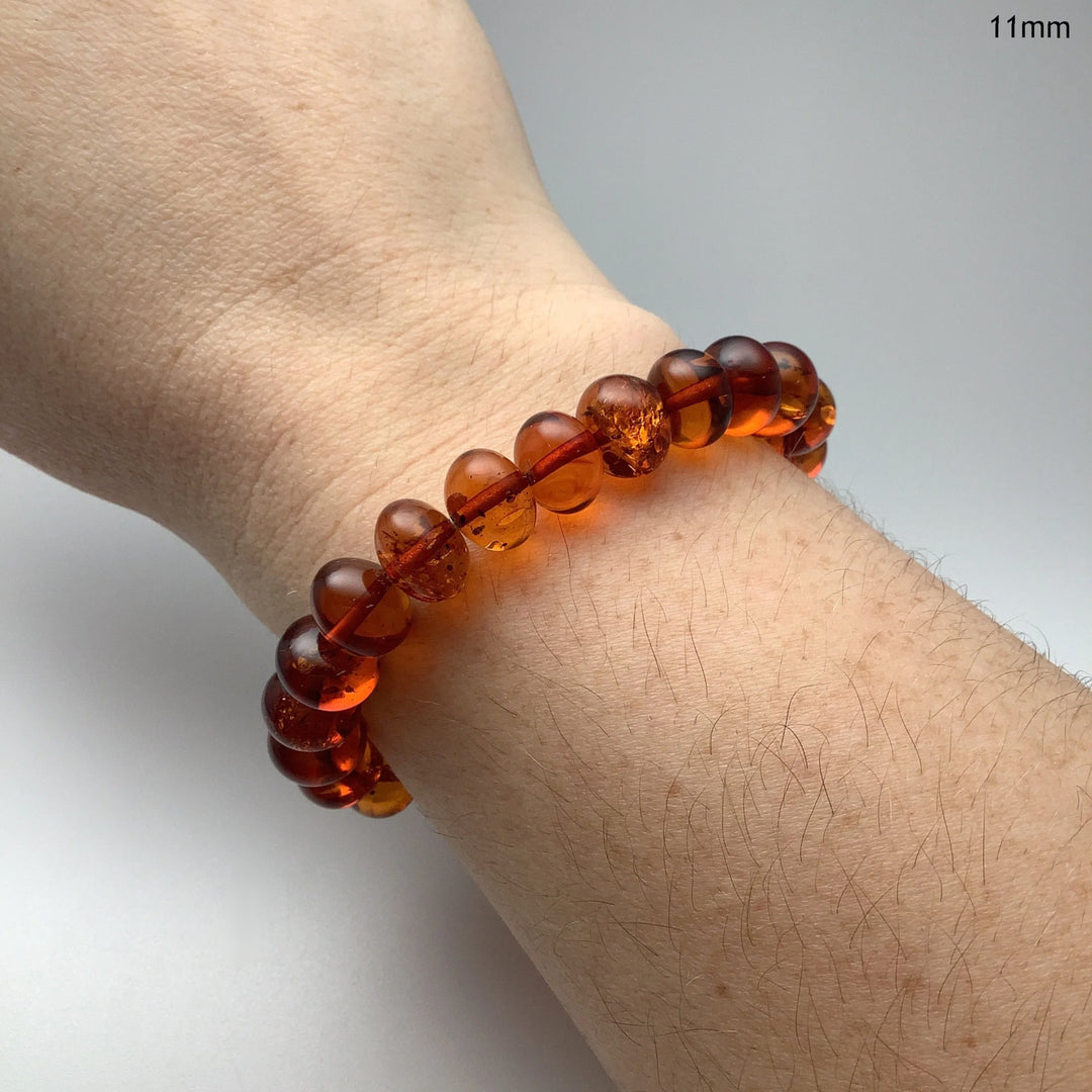 Cognac Amber Beaded Bracelet - Rocks and Gems Canada